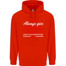 Funny Always Give 100% Unless Blood Donor Childrens Kids Hoodie Bright Red