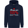 Funny Always Give 100% Unless Blood Donor Childrens Kids Hoodie Navy Blue