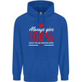 Funny Always Give 100% Unless Blood Donor Childrens Kids Hoodie Royal Blue