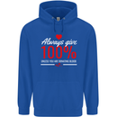 Funny Always Give 100% Unless Blood Donor Childrens Kids Hoodie Royal Blue