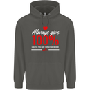 Funny Always Give 100% Unless Blood Donor Childrens Kids Hoodie Storm Grey