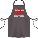 Funny Always Give 100% Unless Blood Donor Cotton Apron 100% Organic Dark Grey