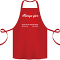 Funny Always Give 100% Unless Blood Donor Cotton Apron 100% Organic Red