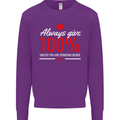 Funny Always Give 100% Unless Blood Donor Kids Sweatshirt Jumper Purple