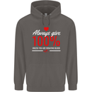 Funny Always Give 100% Unless Blood Donor Mens 80% Cotton Hoodie Charcoal