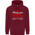 Funny Always Give 100% Unless Blood Donor Mens 80% Cotton Hoodie Maroon