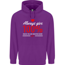 Funny Always Give 100% Unless Blood Donor Mens 80% Cotton Hoodie Purple