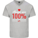 Funny Always Give 100% Unless Blood Donor Mens V-Neck Cotton T-Shirt Sports Grey