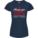 Funny Always Give 100% Unless Blood Donor Womens Petite Cut T-Shirt Navy Blue