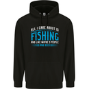 Funny Antisocial Fishing Fisherman Mens 80% Cotton Hoodie Black