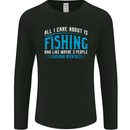 Funny Antisocial Fishing Fisherman Mens Long Sleeve T-Shirt Black