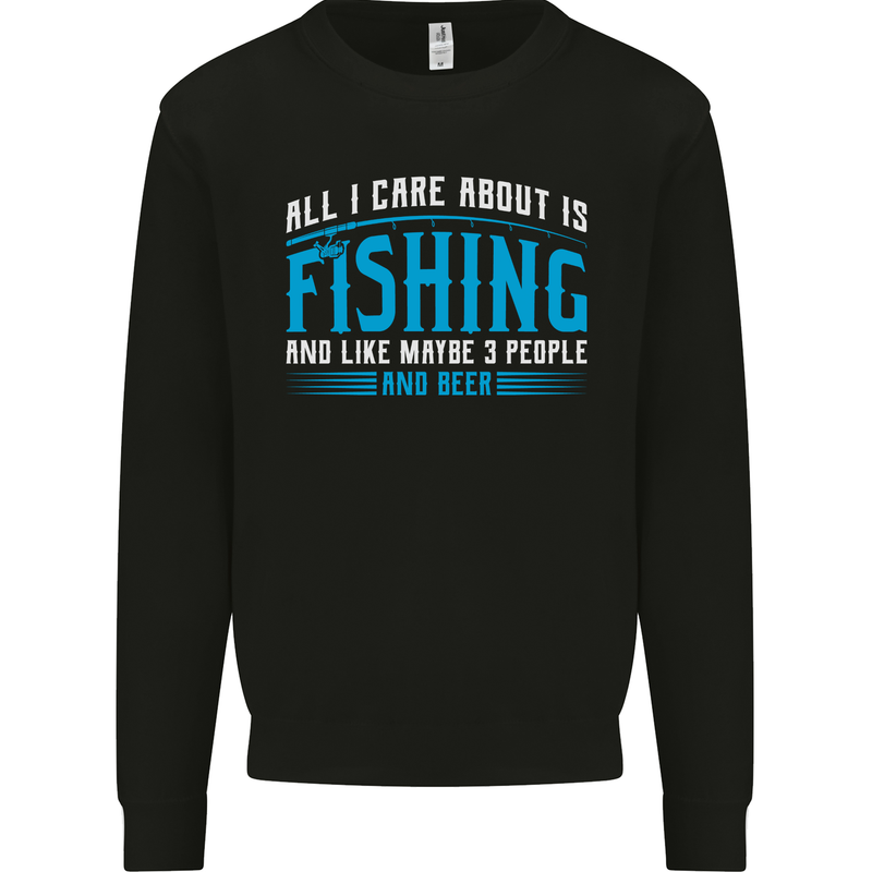 Funny Antisocial Fishing Fisherman Mens Sweatshirt Jumper Black