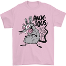 Funny Anxious Rat Anxiety Mens T-Shirt 100% Cotton Light Pink