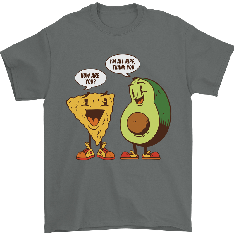 Funny Avocado Joke Mens T-Shirt 100% Cotton Charcoal