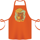 Funny Book Reading Owl Bookworm Books Cotton Apron 100% Organic Orange
