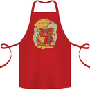 Funny Book Reading Owl Bookworm Books Cotton Apron 100% Organic Red