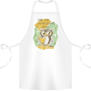 Funny Book Reading Owl Bookworm Books Cotton Apron 100% Organic White