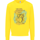 Funny Book Reading Owl Bookworm Books Kids Sweatshirt Jumper Yellow