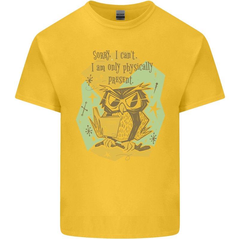 Funny Book Reading Owl Bookworm Books Kids T-Shirt Childrens Yellow