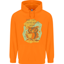 Funny Book Reading Owl Bookworm Books Mens 80% Cotton Hoodie Orange
