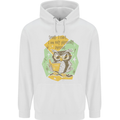 Funny Book Reading Owl Bookworm Books Mens 80% Cotton Hoodie White