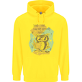 Funny Book Reading Owl Bookworm Books Mens 80% Cotton Hoodie Yellow