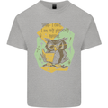 Funny Book Reading Owl Bookworm Books Mens Cotton T-Shirt Tee Top Sports Grey