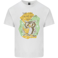 Funny Book Reading Owl Bookworm Books Mens Cotton T-Shirt Tee Top White