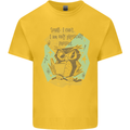Funny Book Reading Owl Bookworm Books Mens Cotton T-Shirt Tee Top Yellow