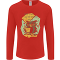 Funny Book Reading Owl Bookworm Books Mens Long Sleeve T-Shirt Red