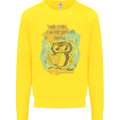 Funny Book Reading Owl Bookworm Books Mens Sweatshirt Jumper Yellow