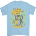 Funny Book Reading Owl Bookworm Books Mens T-Shirt 100% Cotton Light Blue