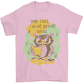 Funny Book Reading Owl Bookworm Books Mens T-Shirt 100% Cotton Light Pink