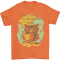 Funny Book Reading Owl Bookworm Books Mens T-Shirt 100% Cotton Orange