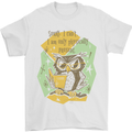 Funny Book Reading Owl Bookworm Books Mens T-Shirt 100% Cotton White