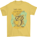 Funny Book Reading Owl Bookworm Books Mens T-Shirt 100% Cotton Yellow