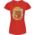 Funny Book Reading Owl Bookworm Books Womens Petite Cut T-Shirt Red