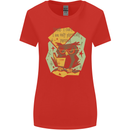 Funny Book Reading Owl Bookworm Books Womens Wider Cut T-Shirt Red