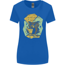 Funny Book Reading Owl Bookworm Books Womens Wider Cut T-Shirt Royal Blue