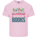 Funny Book Relationship Bookworm Reader Mens Cotton T-Shirt Tee Top Light Pink