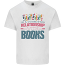 Funny Book Relationship Bookworm Reader Mens Cotton T-Shirt Tee Top White