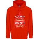 Funny Camping Camp Hair Dont Care Caravan Childrens Kids Hoodie Bright Red