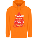Funny Camping Camp Hair Dont Care Caravan Childrens Kids Hoodie Orange