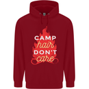Funny Camping Camp Hair Dont Care Caravan Childrens Kids Hoodie Red