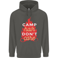 Funny Camping Camp Hair Dont Care Caravan Childrens Kids Hoodie Storm Grey