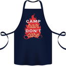 Funny Camping Camp Hair Dont Care Caravan Cotton Apron 100% Organic Navy Blue