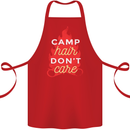 Funny Camping Camp Hair Dont Care Caravan Cotton Apron 100% Organic Red