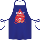 Funny Camping Camp Hair Dont Care Caravan Cotton Apron 100% Organic Royal Blue