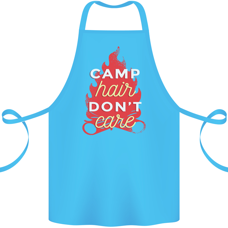 Funny Camping Camp Hair Dont Care Caravan Cotton Apron 100% Organic Turquoise