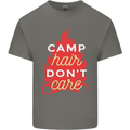 Funny Camping Camp Hair Dont Care Caravan Kids T-Shirt Childrens Charcoal